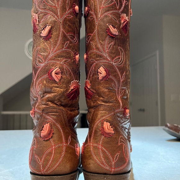 Old Gringo “Abby Rose” Floral Inlay Leather Cowboy Boots – Women’s 8 - Picture 3 of 5